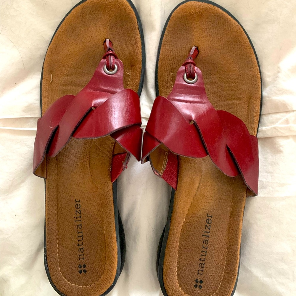 Naturalizer sandals, size 9, deep red
